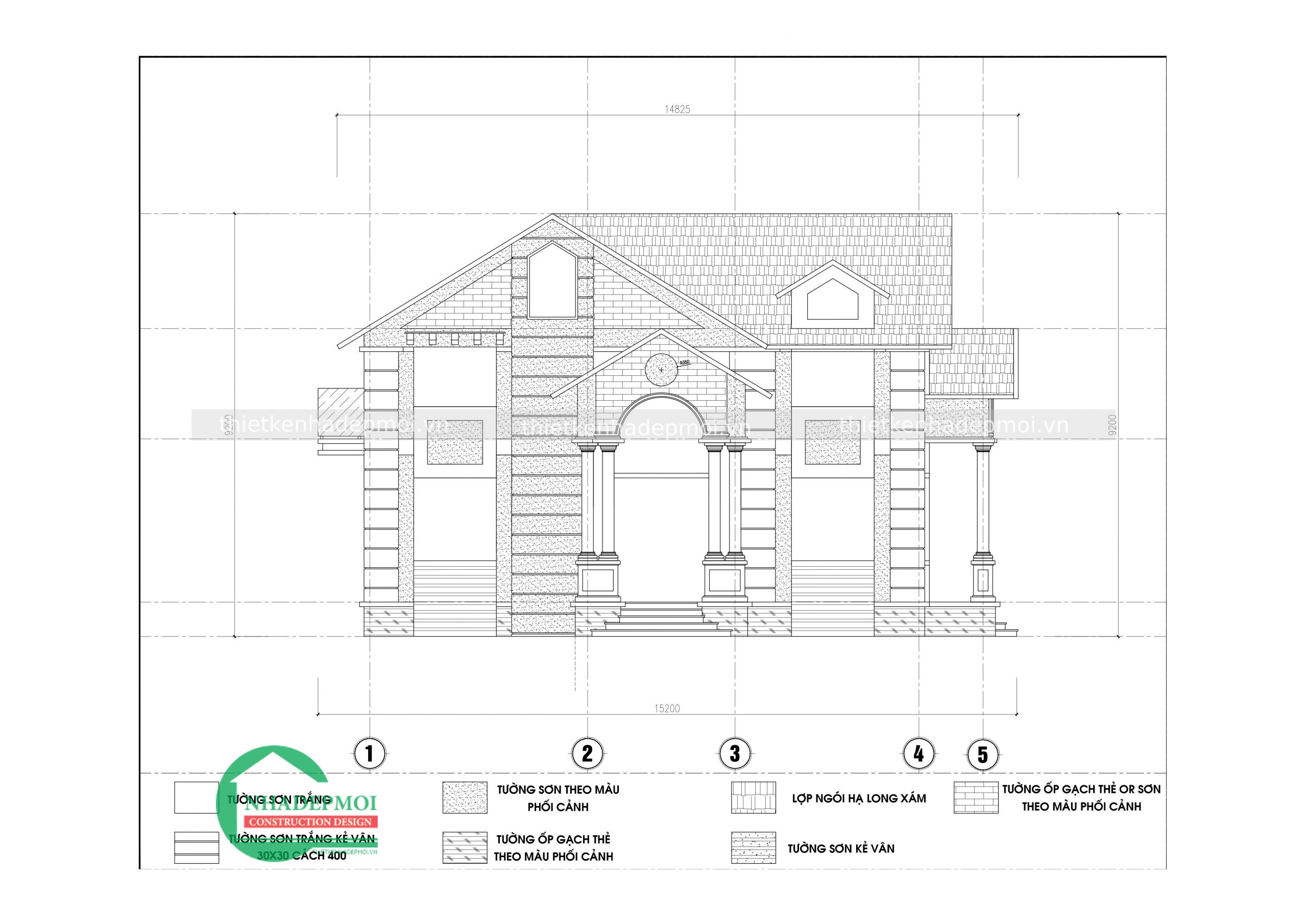 Mẫu nhà vườn 1 trệt 1 lửng mái thái 3 phòng ngủ anh phương - msngl2020
