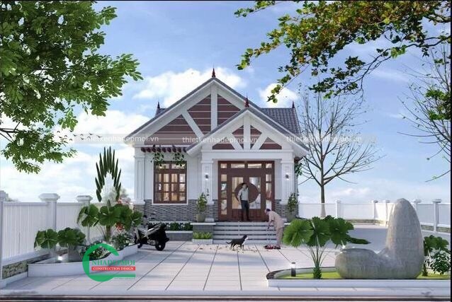 Mẫu nhà vườn trệt cấp 4 đẹp mái thái ở quê anh lân - msnvt2020