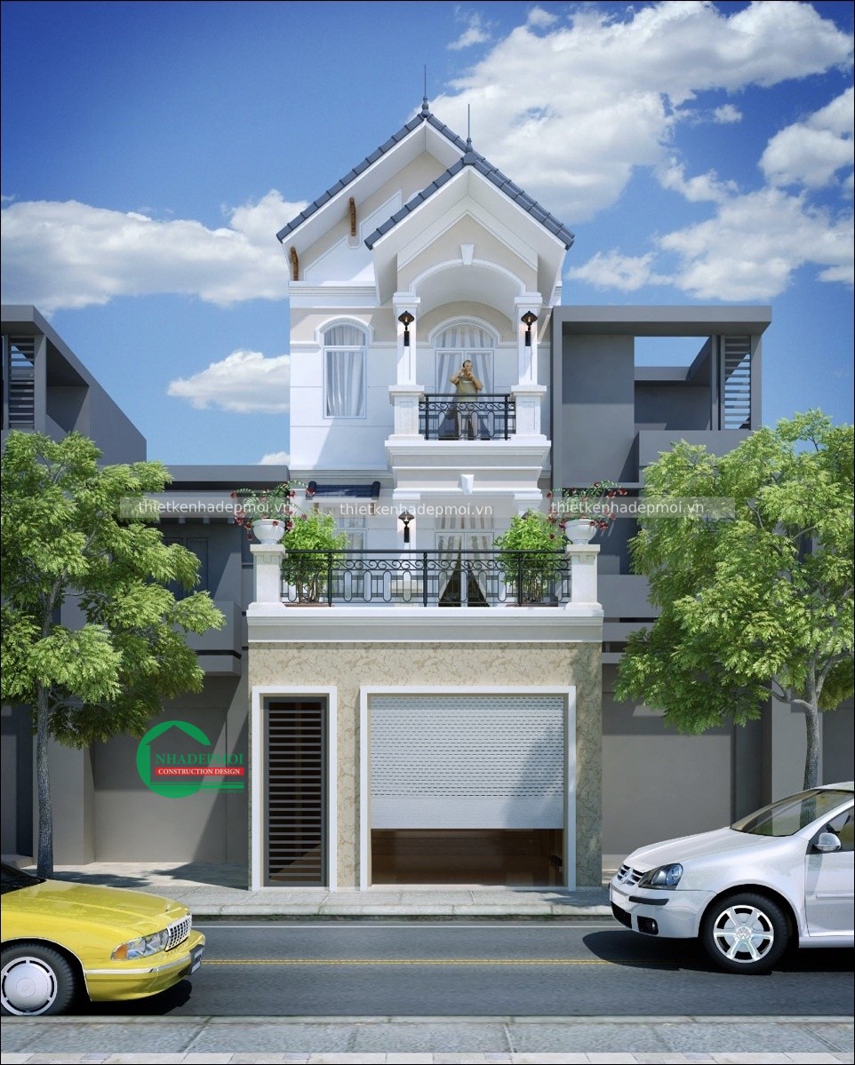 Nhà mái thái 1 trệt 2 lầu mặt tiền 5.5m kinh doanh anh quân - msnpmtks2020