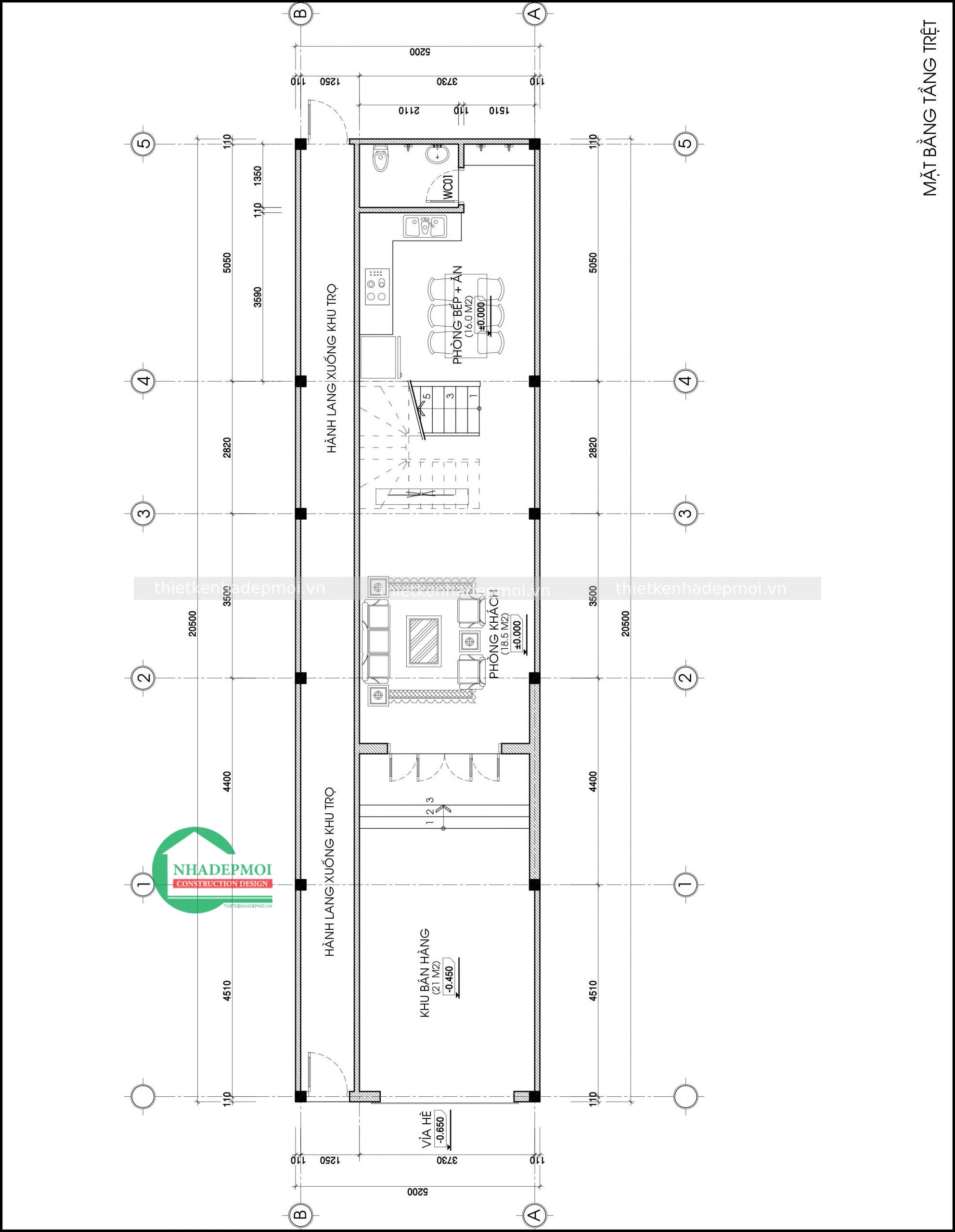 Nhà mái thái 1 trệt 2 lầu mặt tiền 5.5m kinh doanh anh quân - msnpmtks2020