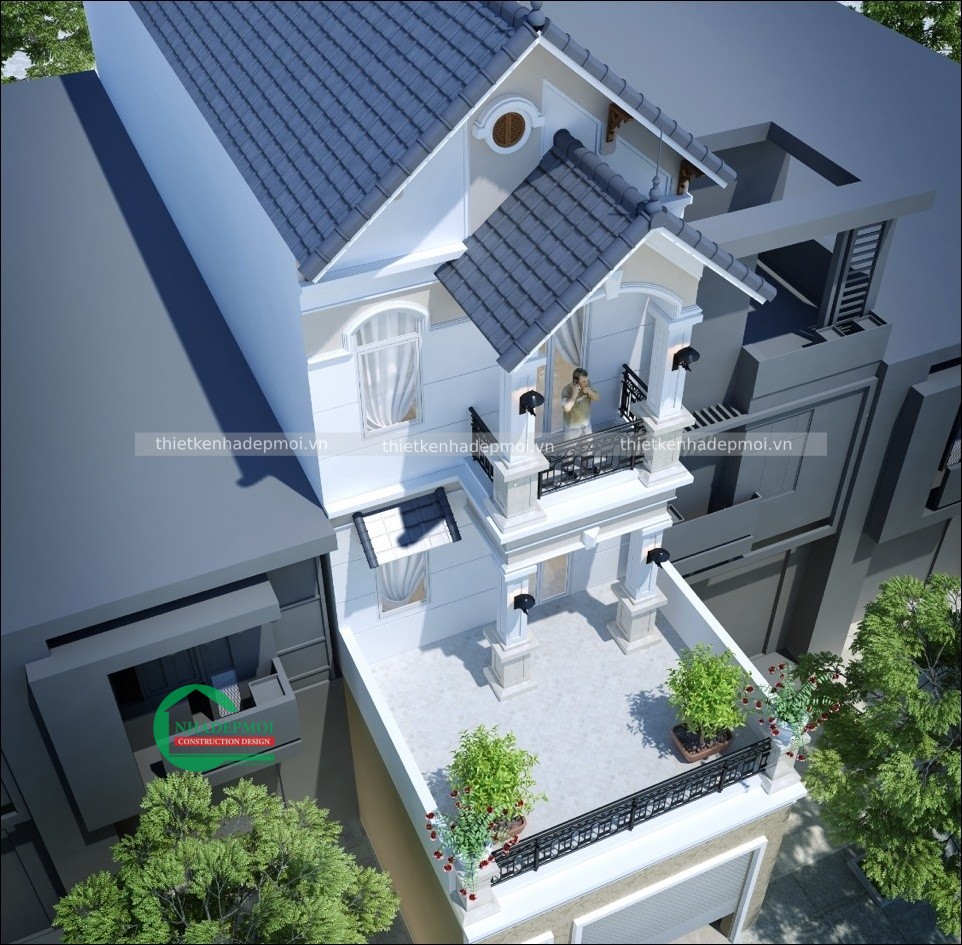 Nhà mái thái 1 trệt 2 lầu mặt tiền 5.5m kinh doanh anh quân - msnpmtks2020