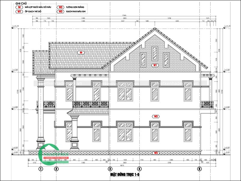 Mẫu nhà mái ngói ngang 8m thiết kế hình chữ l hướng đông nam chị hà - msncl2020