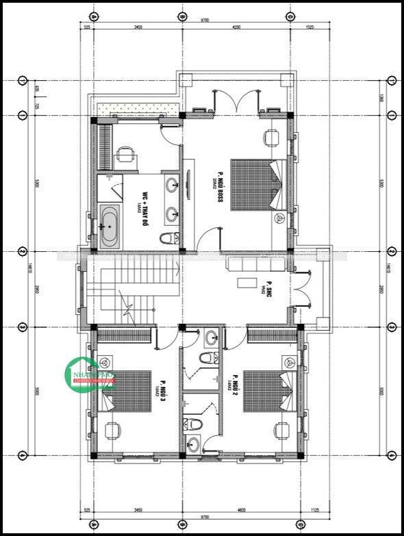 Mẫu biệt thự mái thái 2 tầng