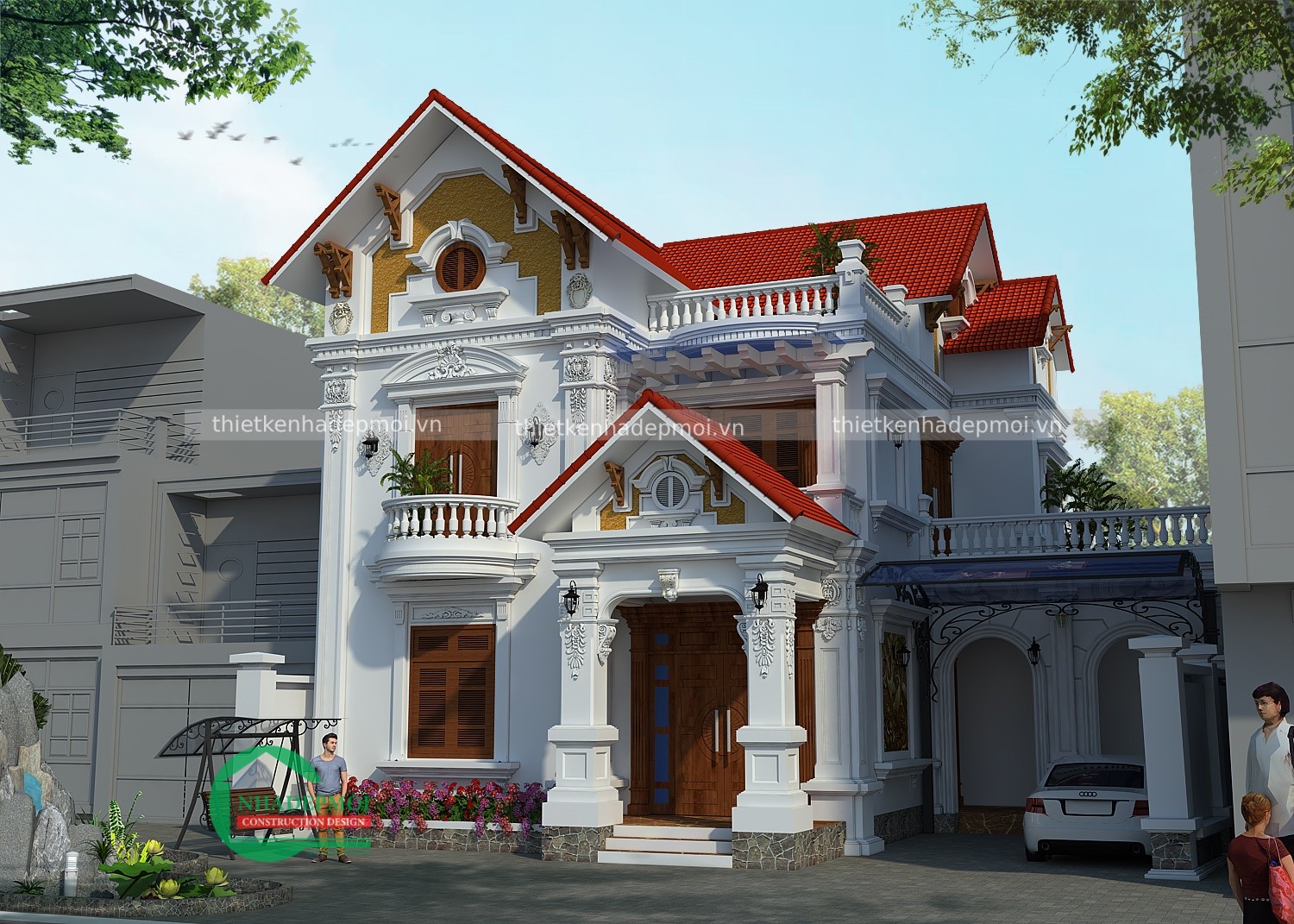 Khám phá hình ảnh xây biệt thự đẹp 2 tầng anh sự - msxbt6473