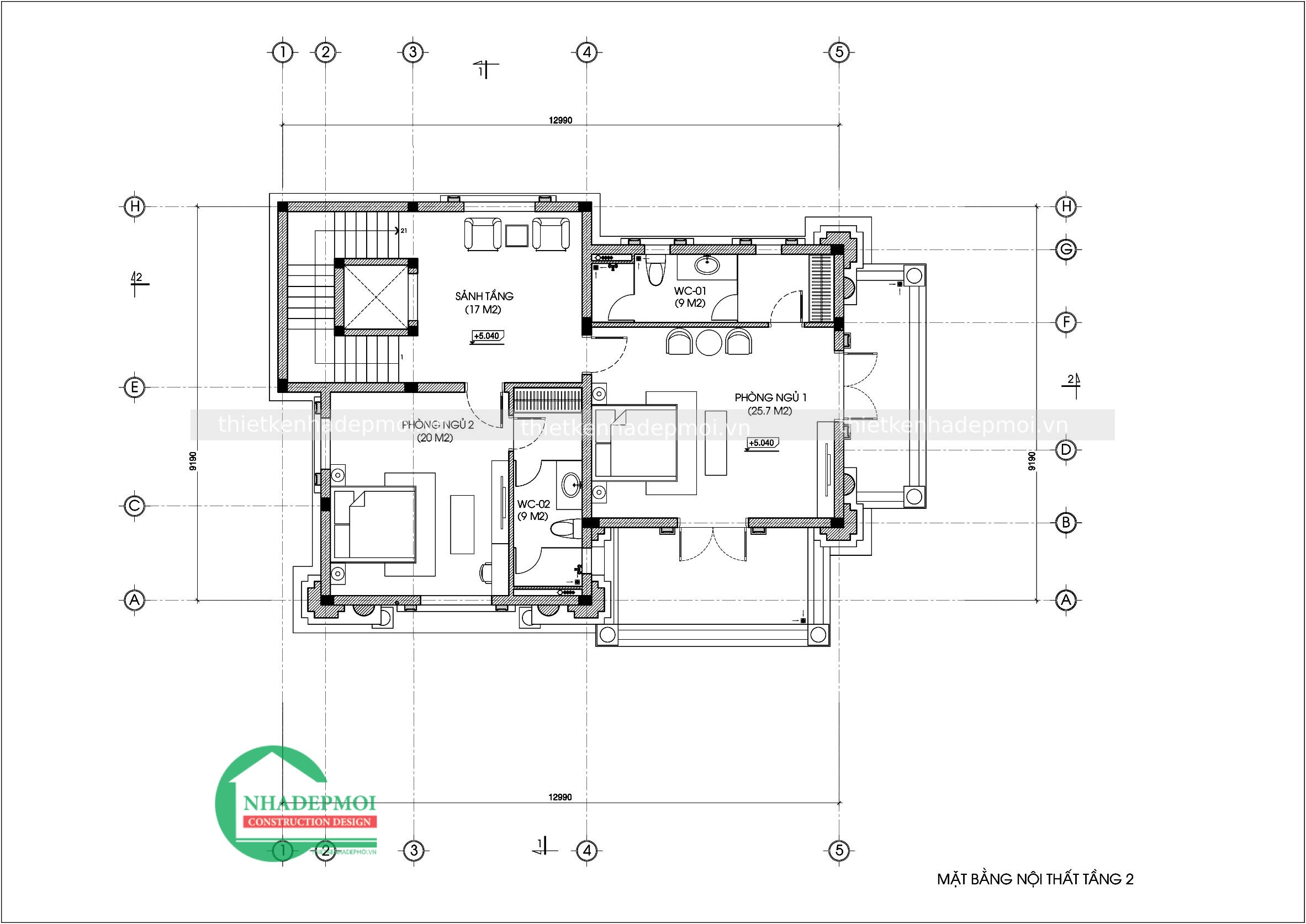 Biệt thự phố 3 tầng 2 mặt tiền 1 trệt 2 lầu 1 tum anh tạo