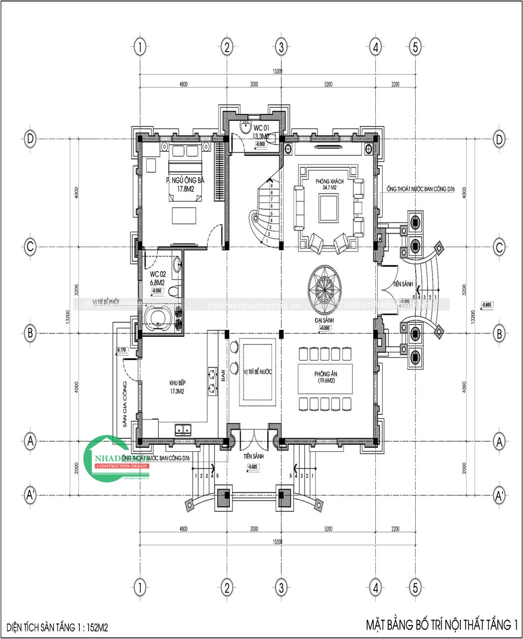Mẫu biệt thự pháp cổ điển cổ 3 tầng