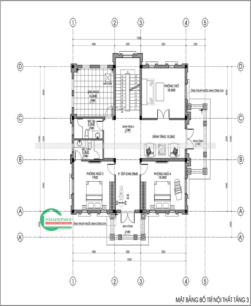 Mẫu biệt thự pháp cổ điển cổ 3 tầng