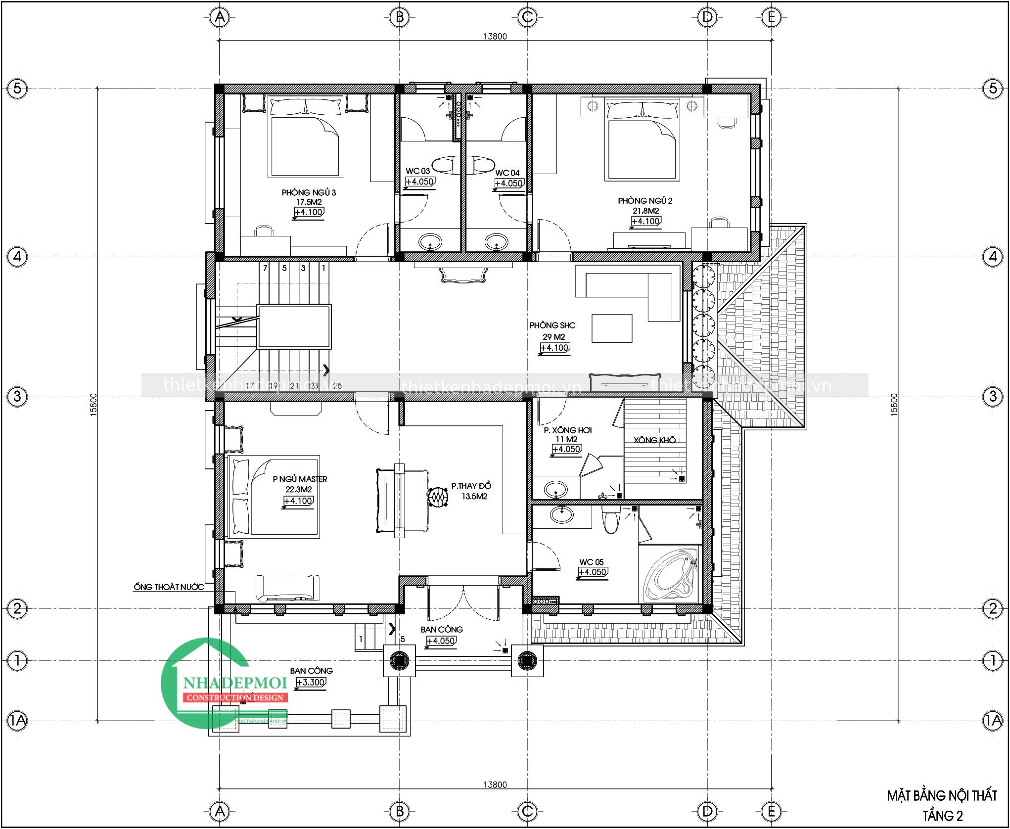Mẫu biệt thự 1 trệt 2 lầu phong cách châu âu