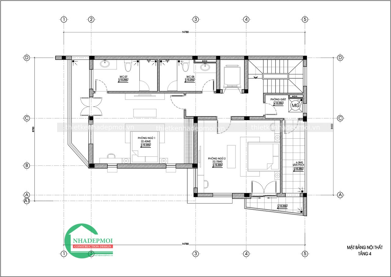 Mẫu biệt thự hiện đại 4 tầng hiện đại