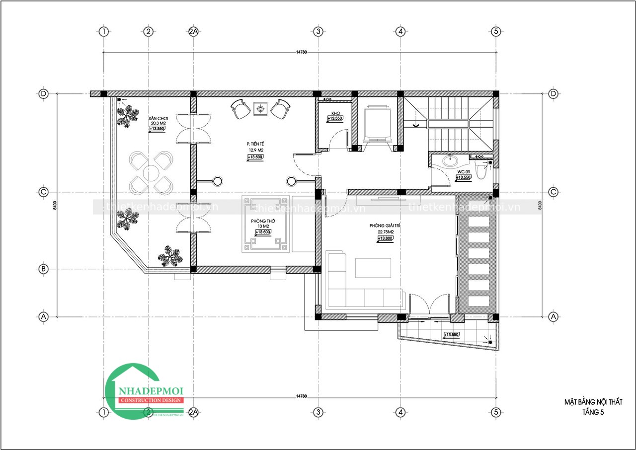 Mẫu biệt thự hiện đại 4 tầng hiện đại
