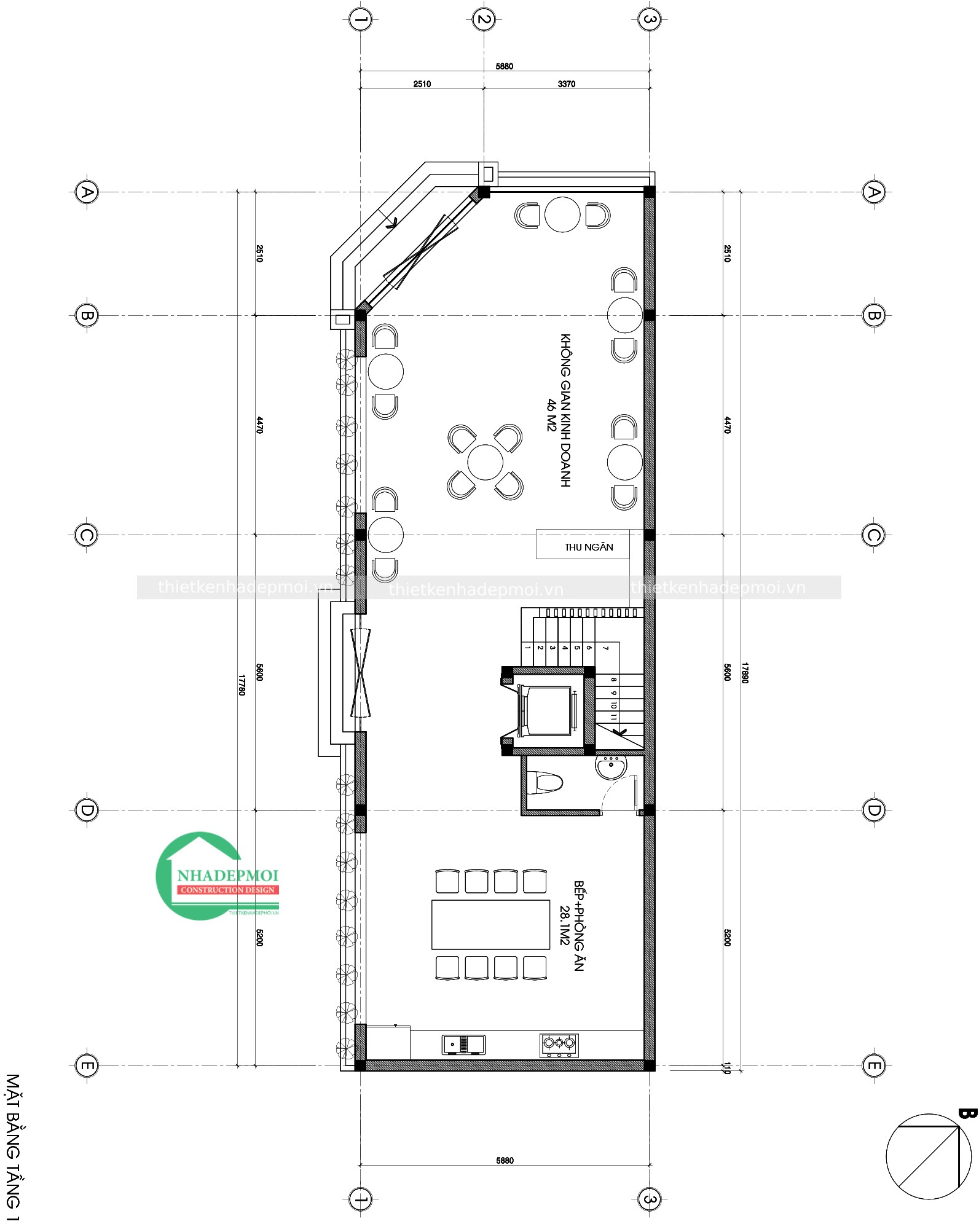 Mẫu biệt thự phố 2 mặt tiền kiến trúc pháp chị giang