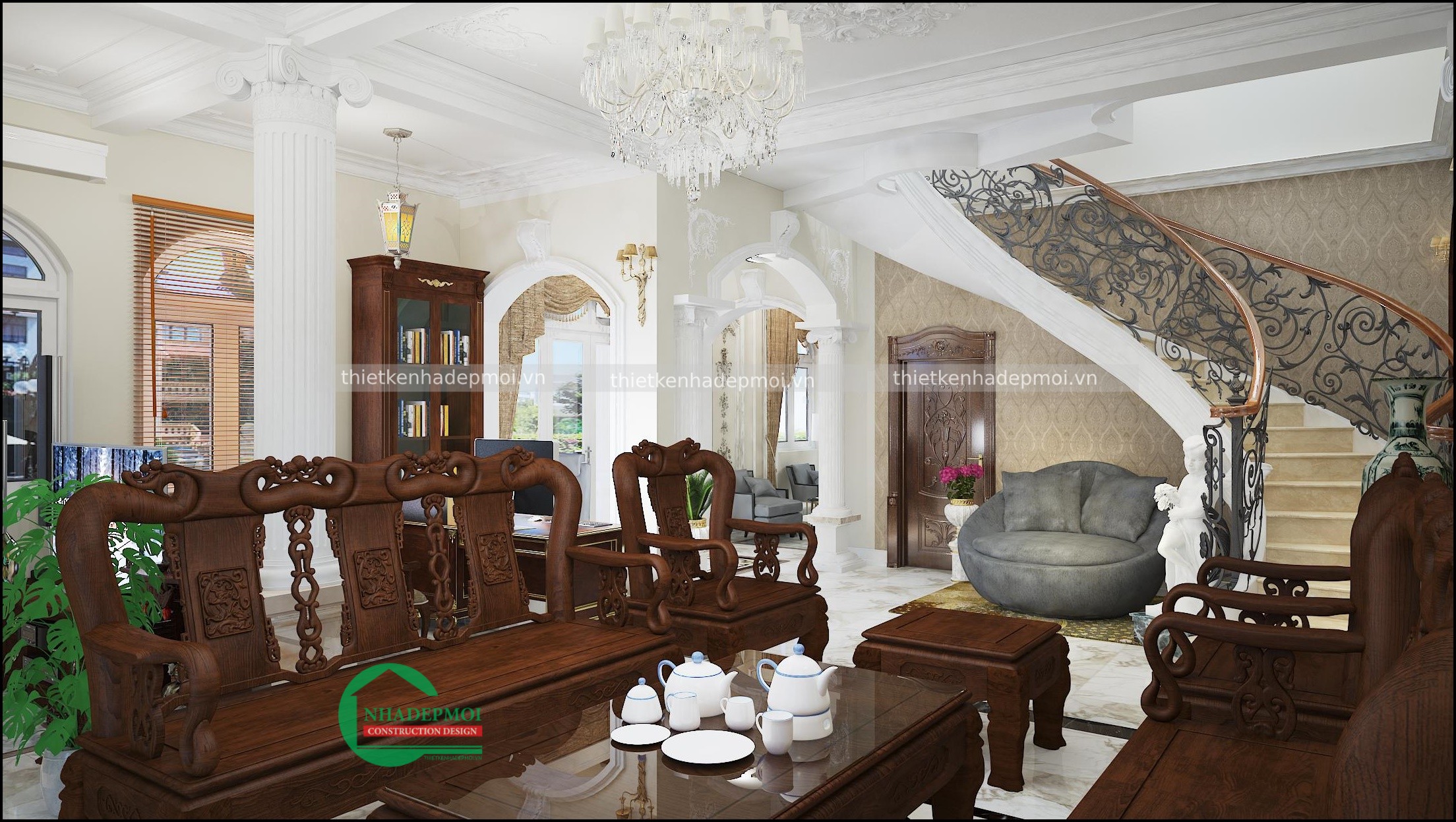 Mẫu biệt thự cổ điển châu âu đẹp ở tiền giang