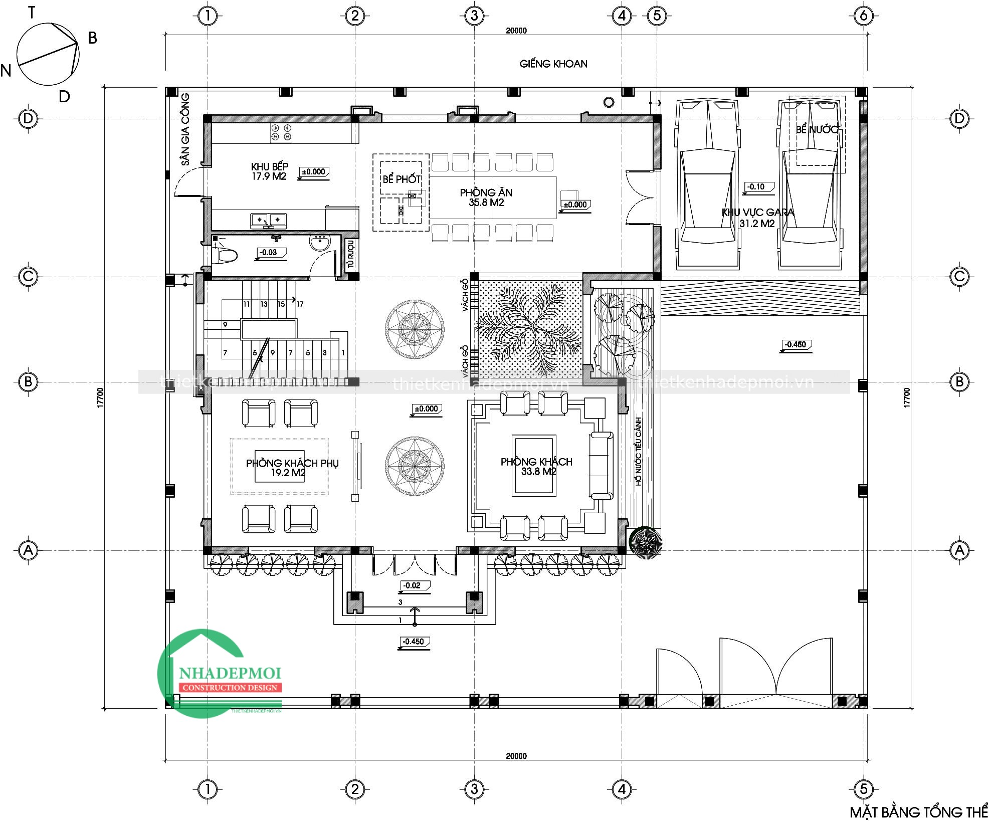 Biệt thự hiện đại 1 trệt 2 lầu có nhiều cây xanh chị hà
