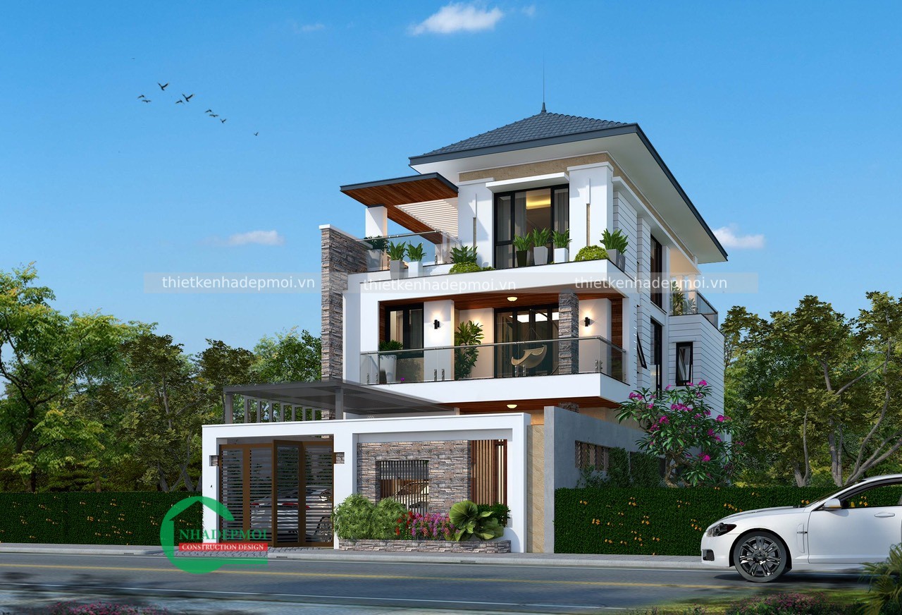 Cập nhật xây dựng biệt thự 2.5 tầng 140m2 rộng 9m anh hải - msxdbt7578