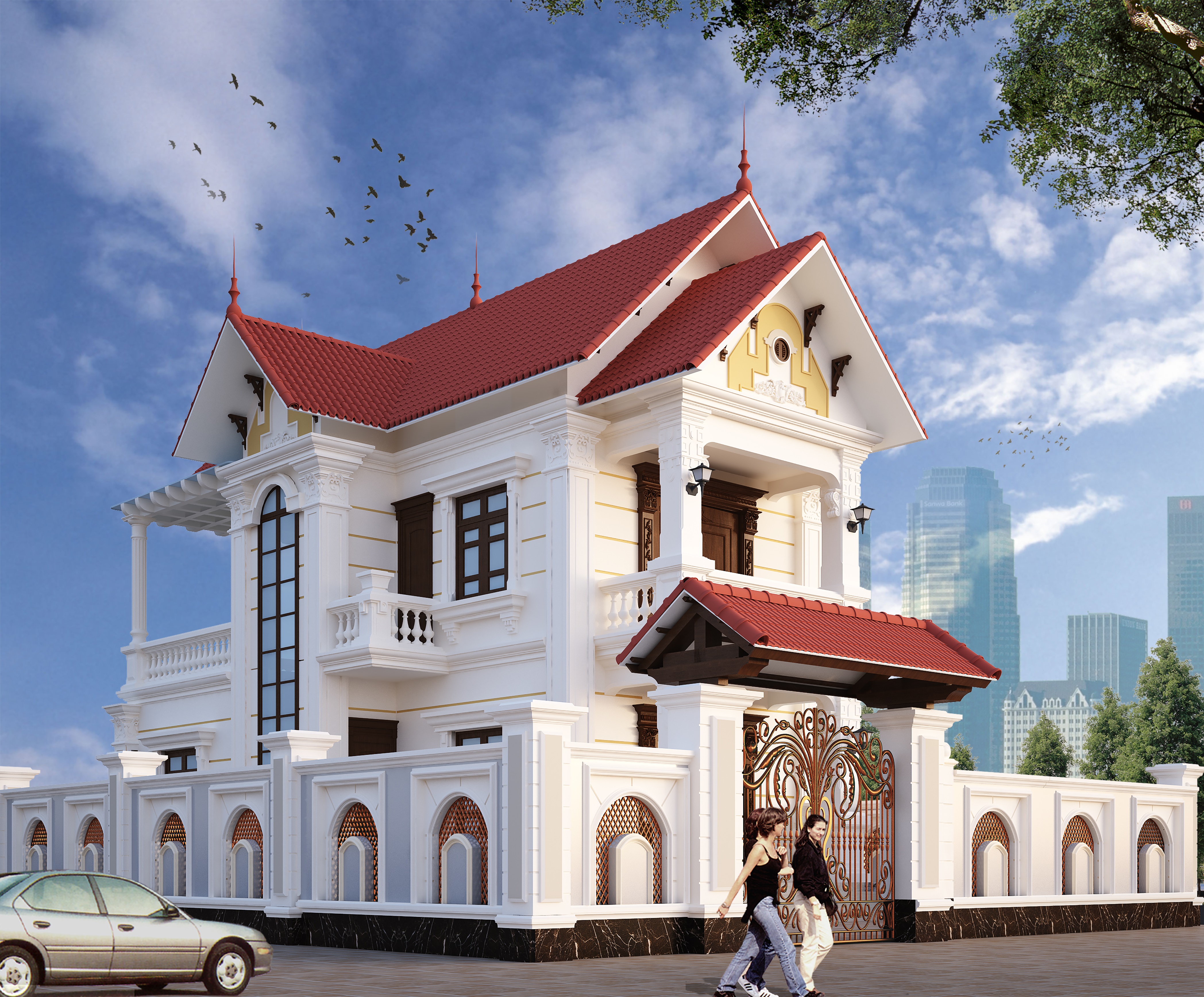 Mẫu biệt thự bán cổ điển 2 tầng