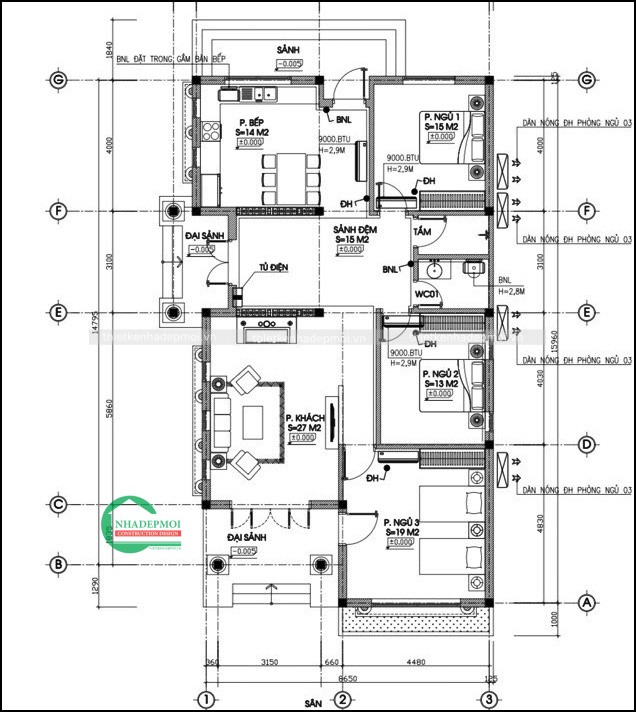 Mẫu biệt thự mini trệt có sân vườn đẹp anh bản - msbtt2020