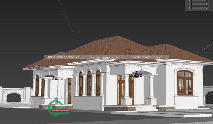 Mẫu biệt thự mini trệt có sân vườn đẹp anh bản - msbtt2020