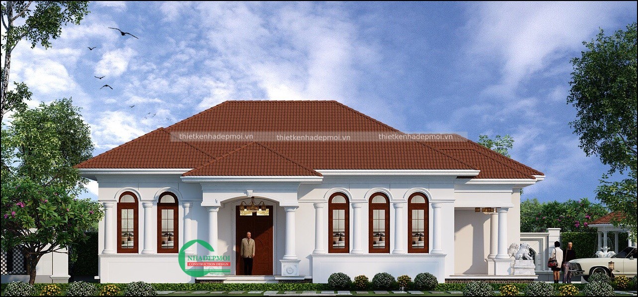 Mẫu biệt thự mini trệt có sân vườn đẹp anh bản - msbtt2020