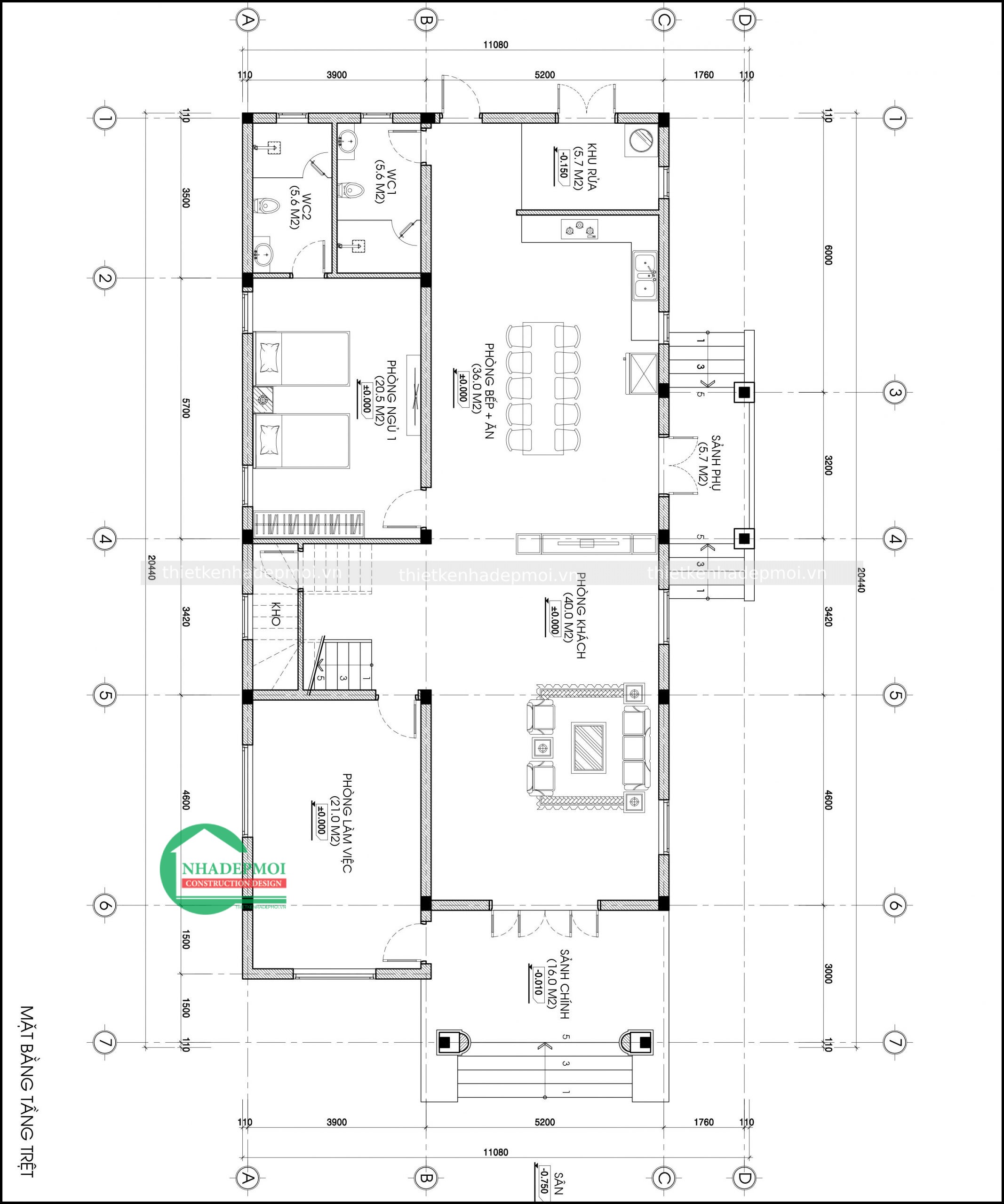 Mẫu biệt thự phong cách châu âu 1 trệt 1 lầu đẹp chị yên