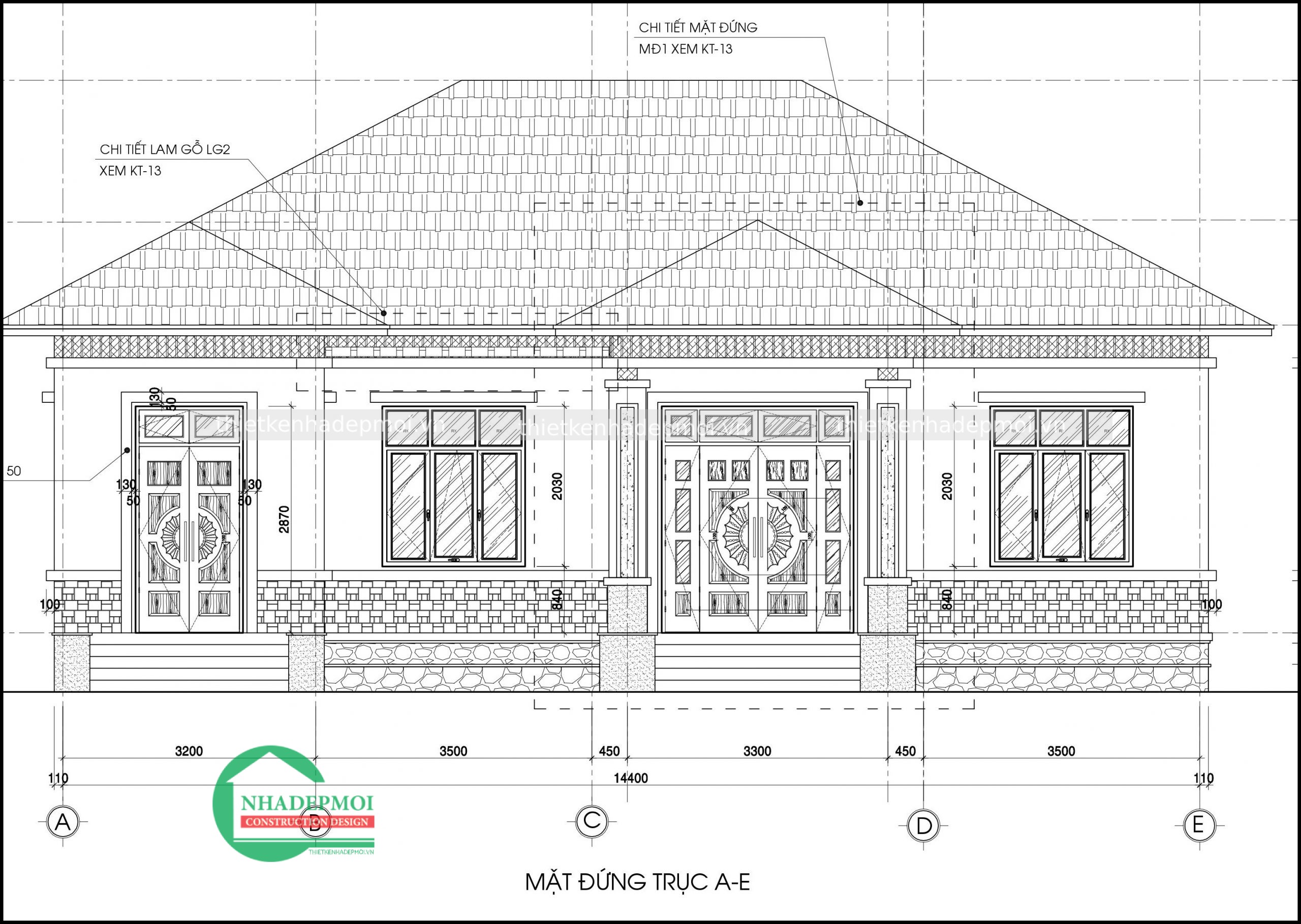 Mẫu biệt thự trệt 4 phòng ngủ hiện đại kiểu châu âu nhà anh văn - msbtvt2020