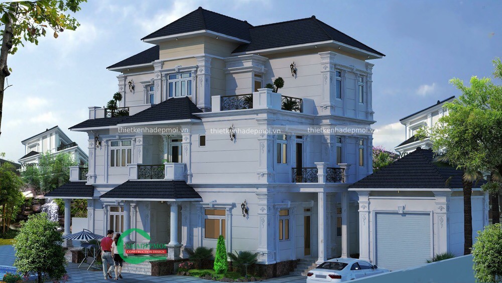 mẫu biệt thự vườn 3 tầng