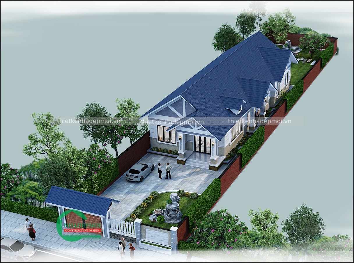 Mẫu nhà trệt mái thái có sân vườn 4 phòng ngủ 9x20 chị tuyền cần thơ - msnc4nt2020