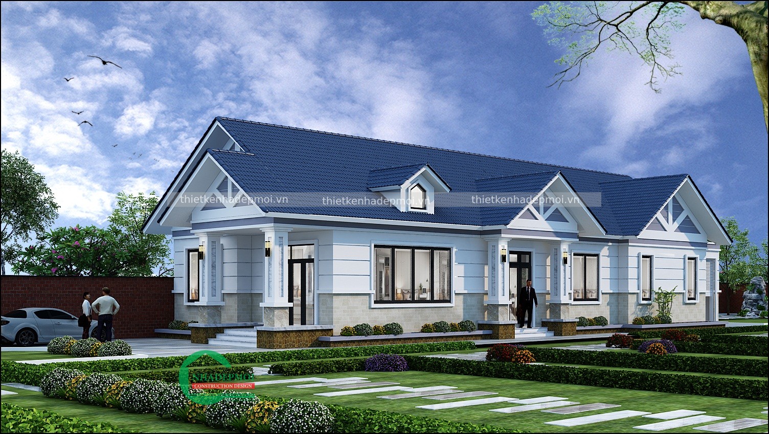 Mẫu nhà trệt mái thái có sân vườn 4 phòng ngủ 9x20 chị tuyền cần thơ - msnc4nt2020