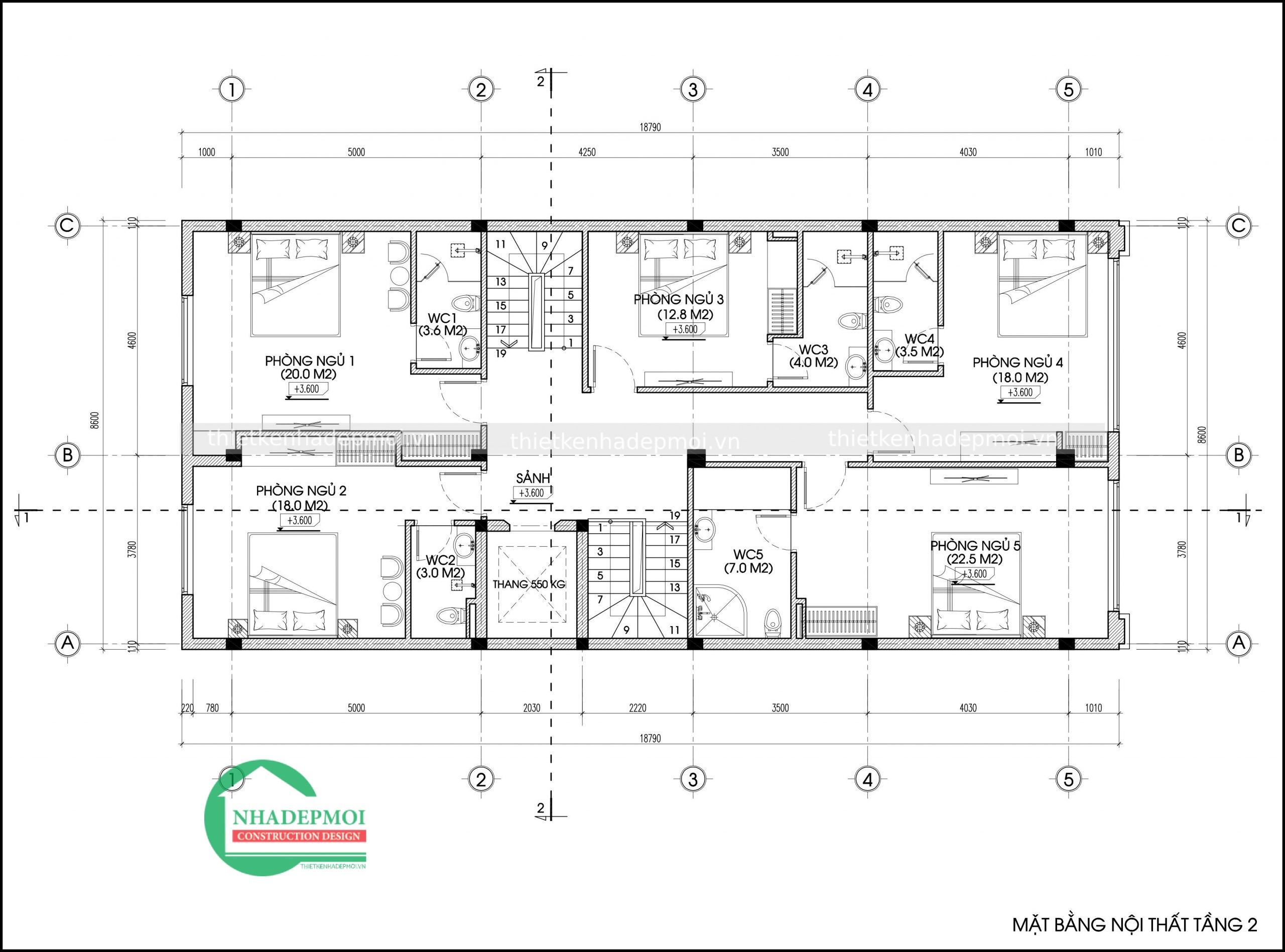 Mẫu khách sạn mini 1 trệt 4 lầu 1 sân thượng mặt tiền 9m