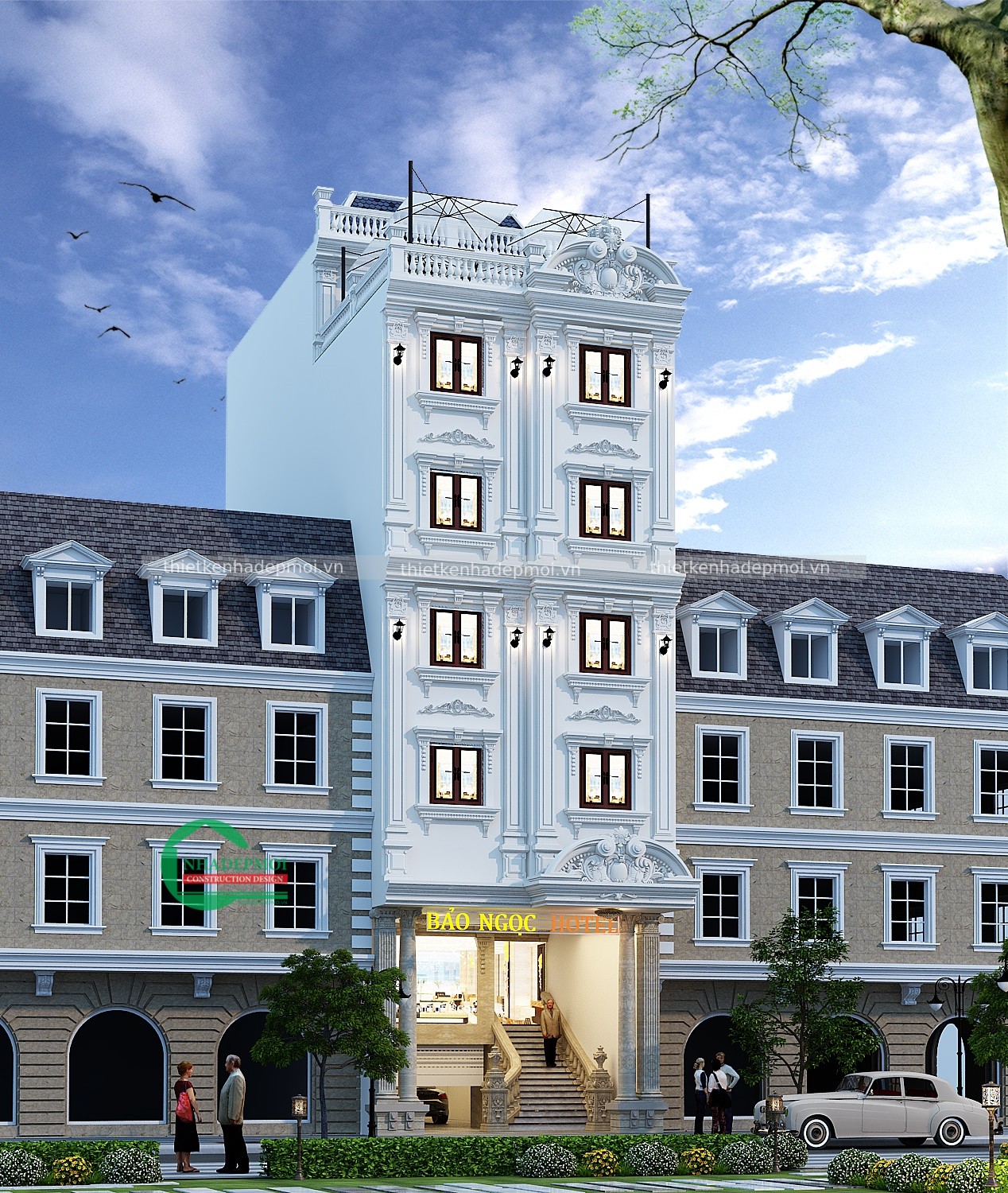 Mẫu khách sạn mini đẹp 6 tầng 3 sao mặt tiền 7m đẹp mr bằng - msksmini2020