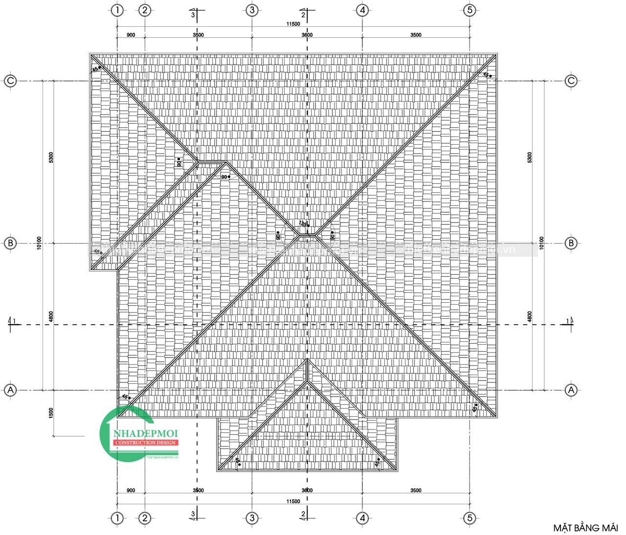 Mẫu nhà 3 gian mái ngói đẹp ở quê thiết kế hiện đại anh nam - msnoq2020