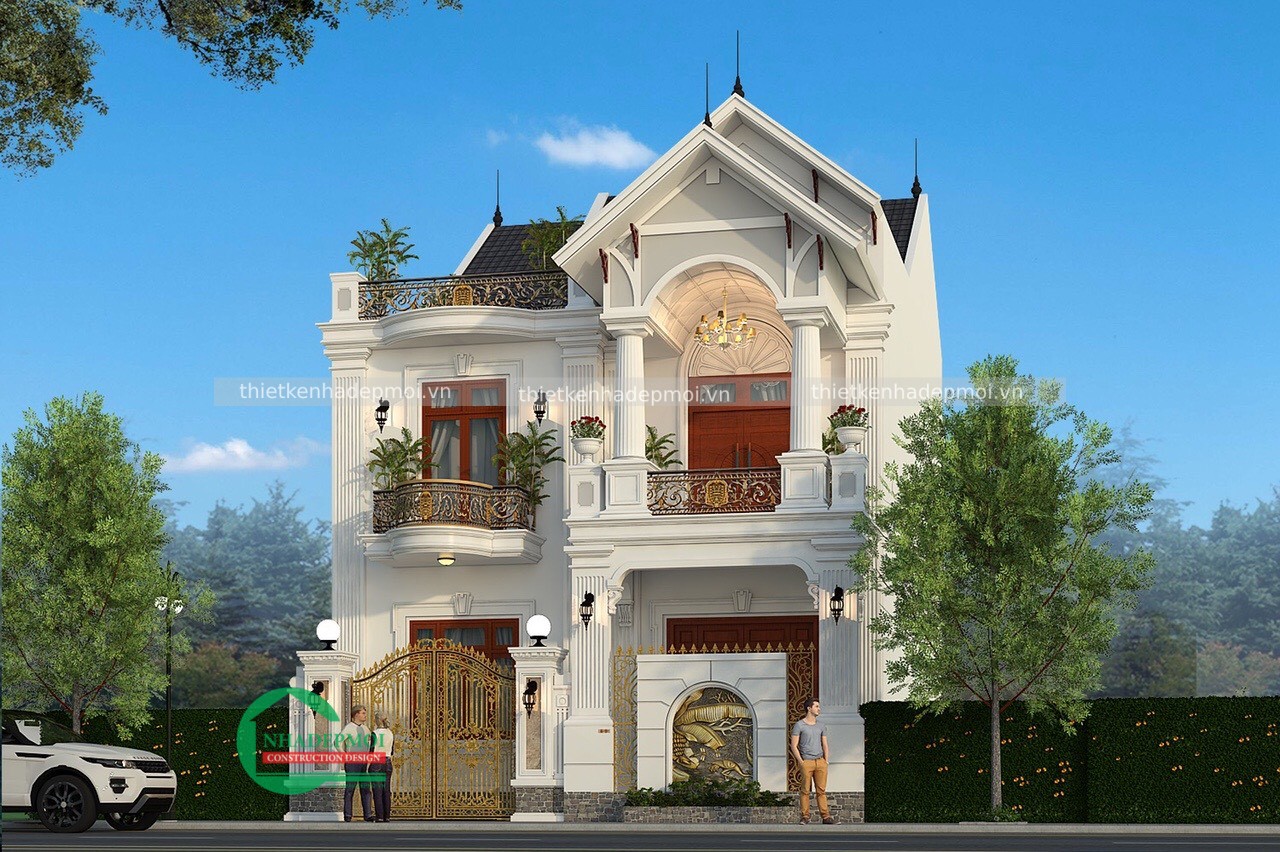 Mẫu biệt thự phố mặt tiền 9m 1 trệt 1 lầu