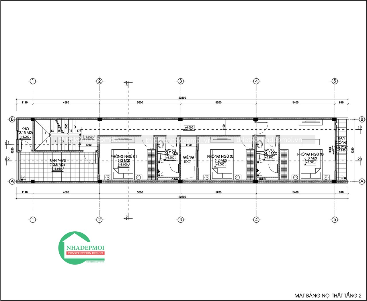Mẫu nhà 1 trệt 1 lửng 1 lầu kinh doanh mặt tiền 4.5m sơn anh thuấn - msno2020