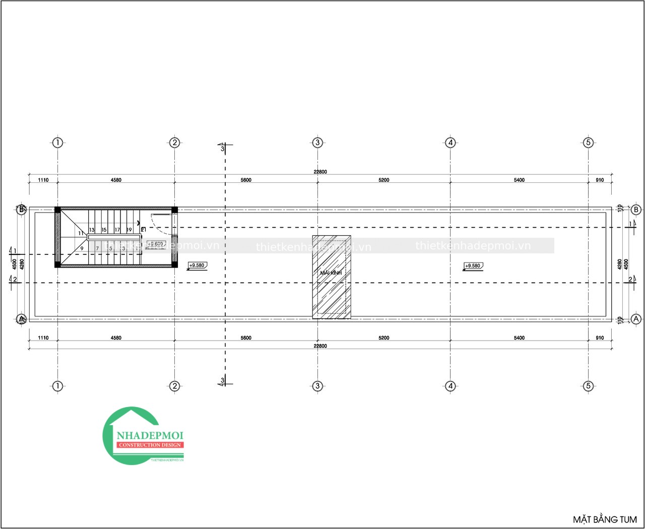Mẫu nhà 1 trệt 1 lửng 1 lầu kinh doanh mặt tiền 4.5m sơn anh thuấn - msno2020