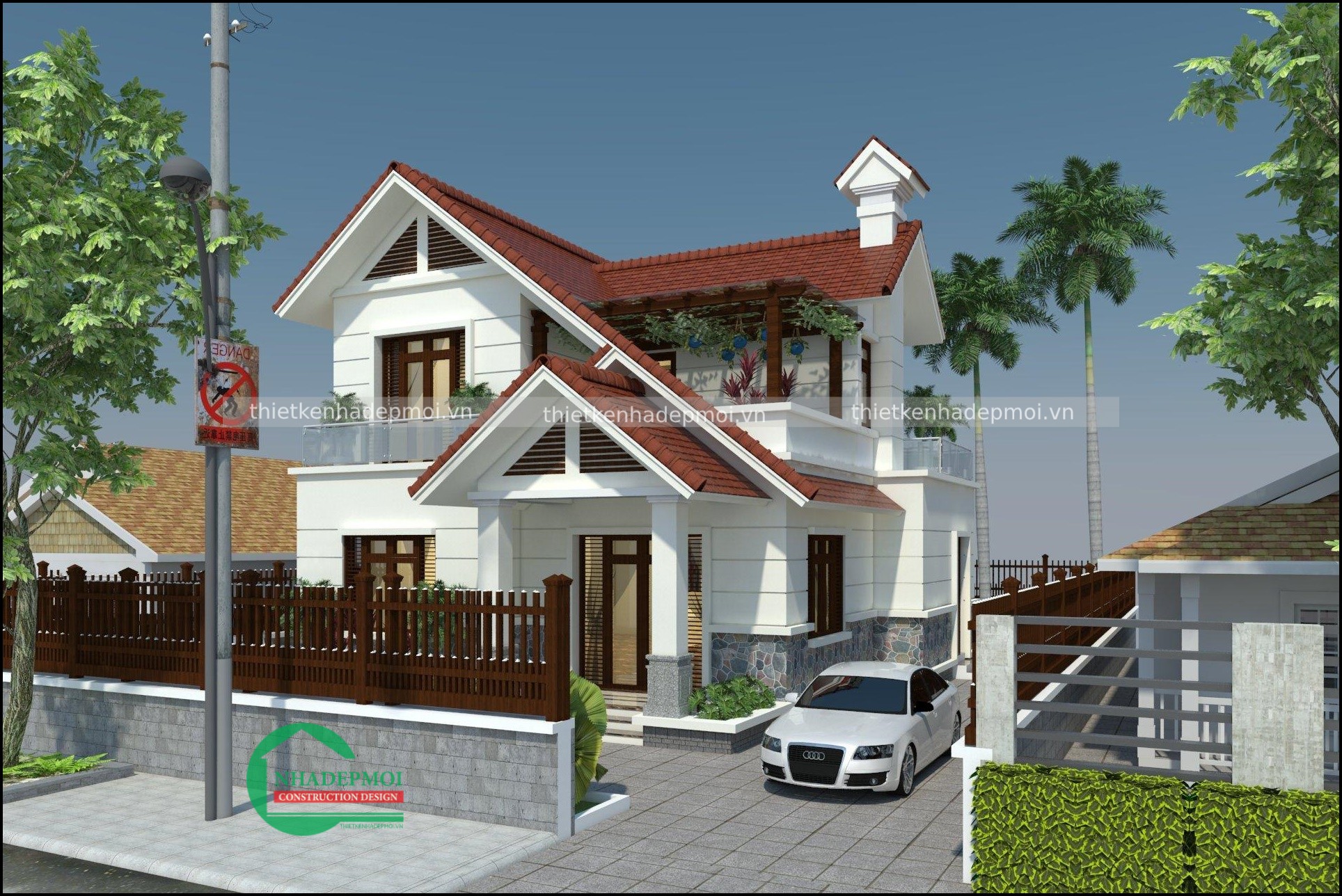 Biệt thự 120m2 đẹp 1 trệt 1 lầu mái thái anh văn - msbtnt2020