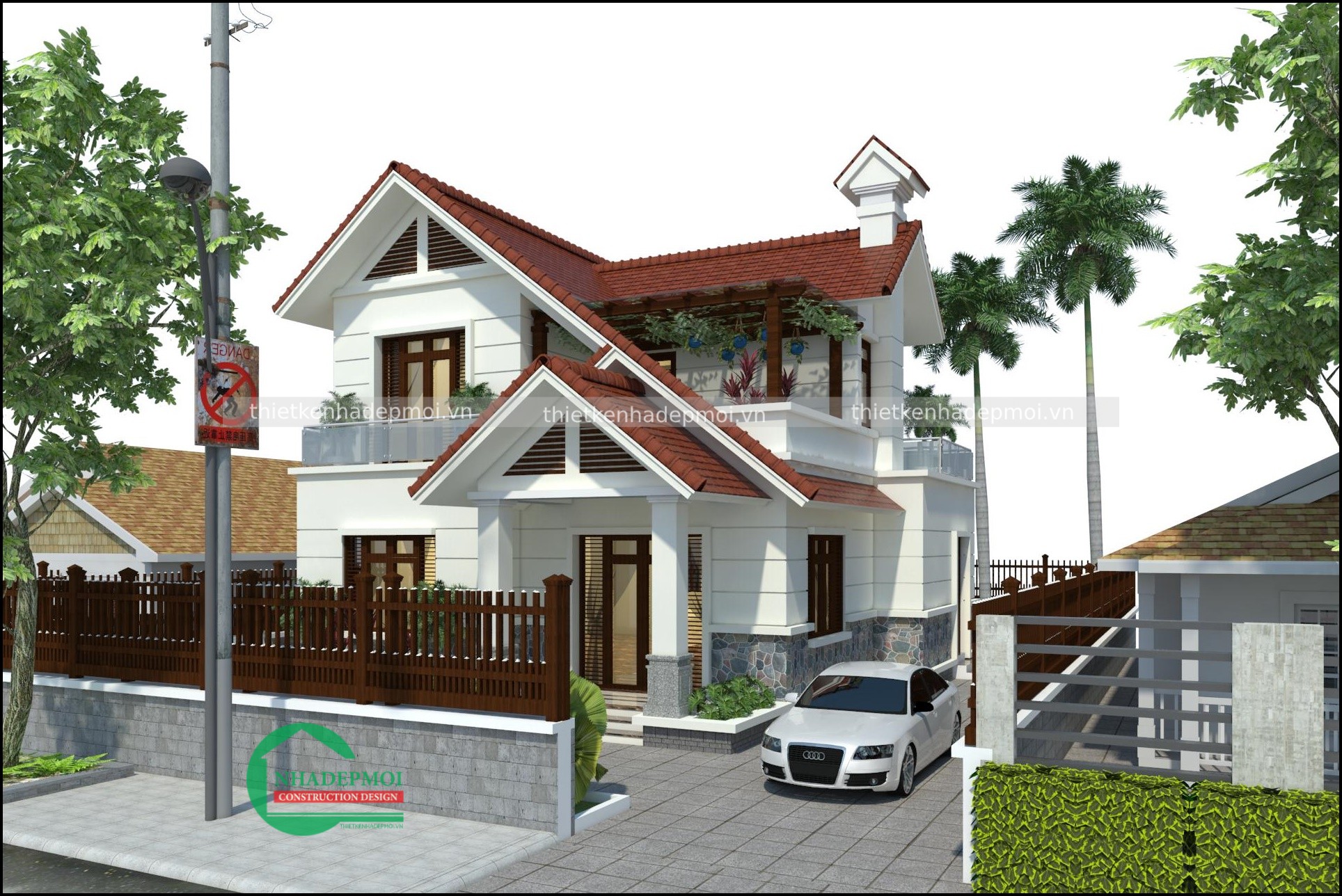 Biệt thự 120m2 đẹp 1 trệt 1 lầu mái thái anh văn - msbtnt2020