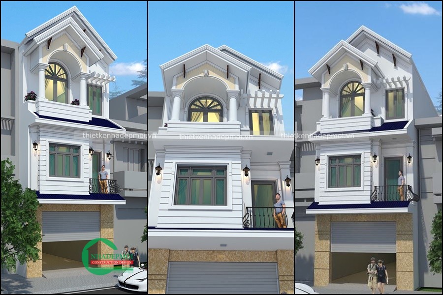 Bản vẽ nhà 5x20 mái thái đẹp 1 trệt 2 lầu 5x18 anh phương - msnp2063