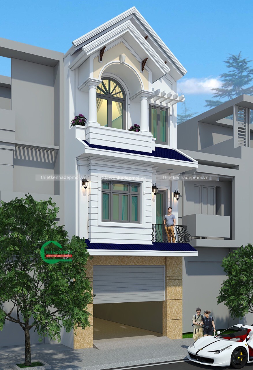 Bản vẽ nhà 5x20 mái thái đẹp 1 trệt 2 lầu 5x18 anh phương - msnp2063