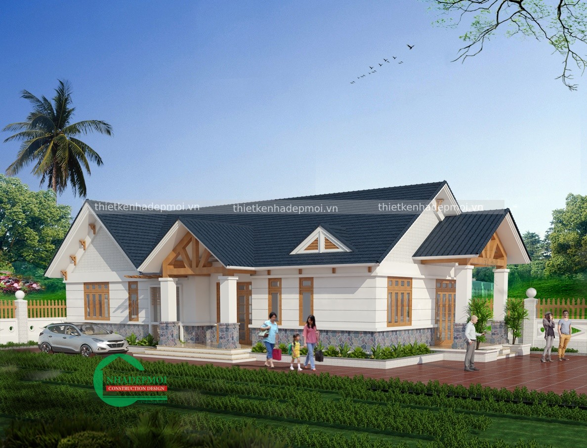 Mẫu nhà cấp 4 nóc thái có 3 phòng ngủ anh minh - msnc42021