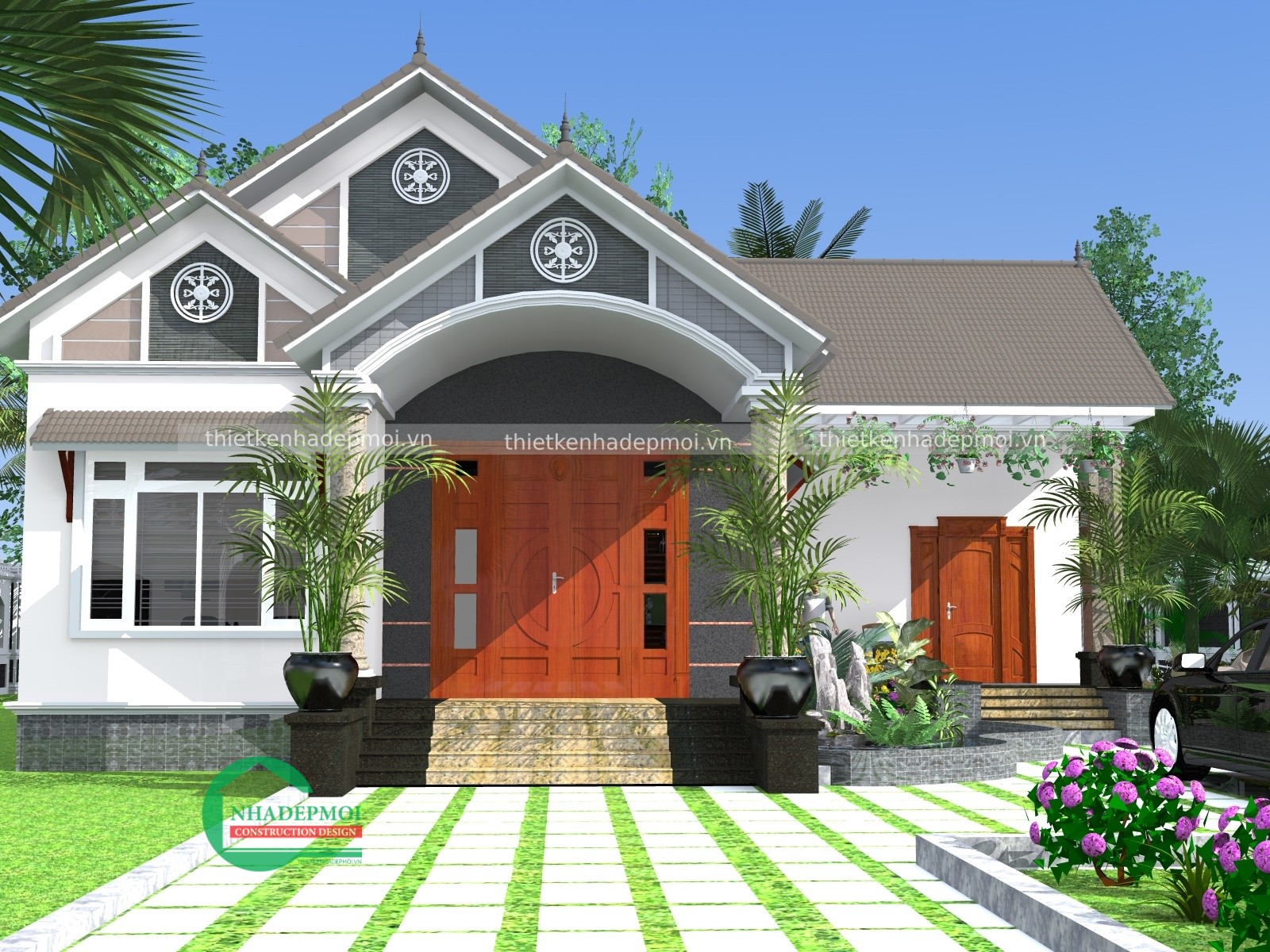 Mẫu nhà cấp 4 đẹp 150m2 đẹp ở nông thôn anh hùng - msnvt150m