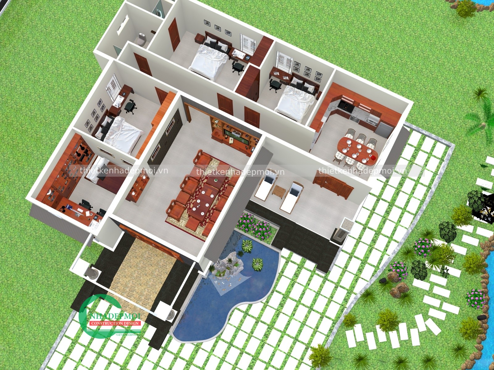 Mẫu nhà cấp 4 đẹp 150m2 đẹp ở nông thôn anh hùng - msnvt150m