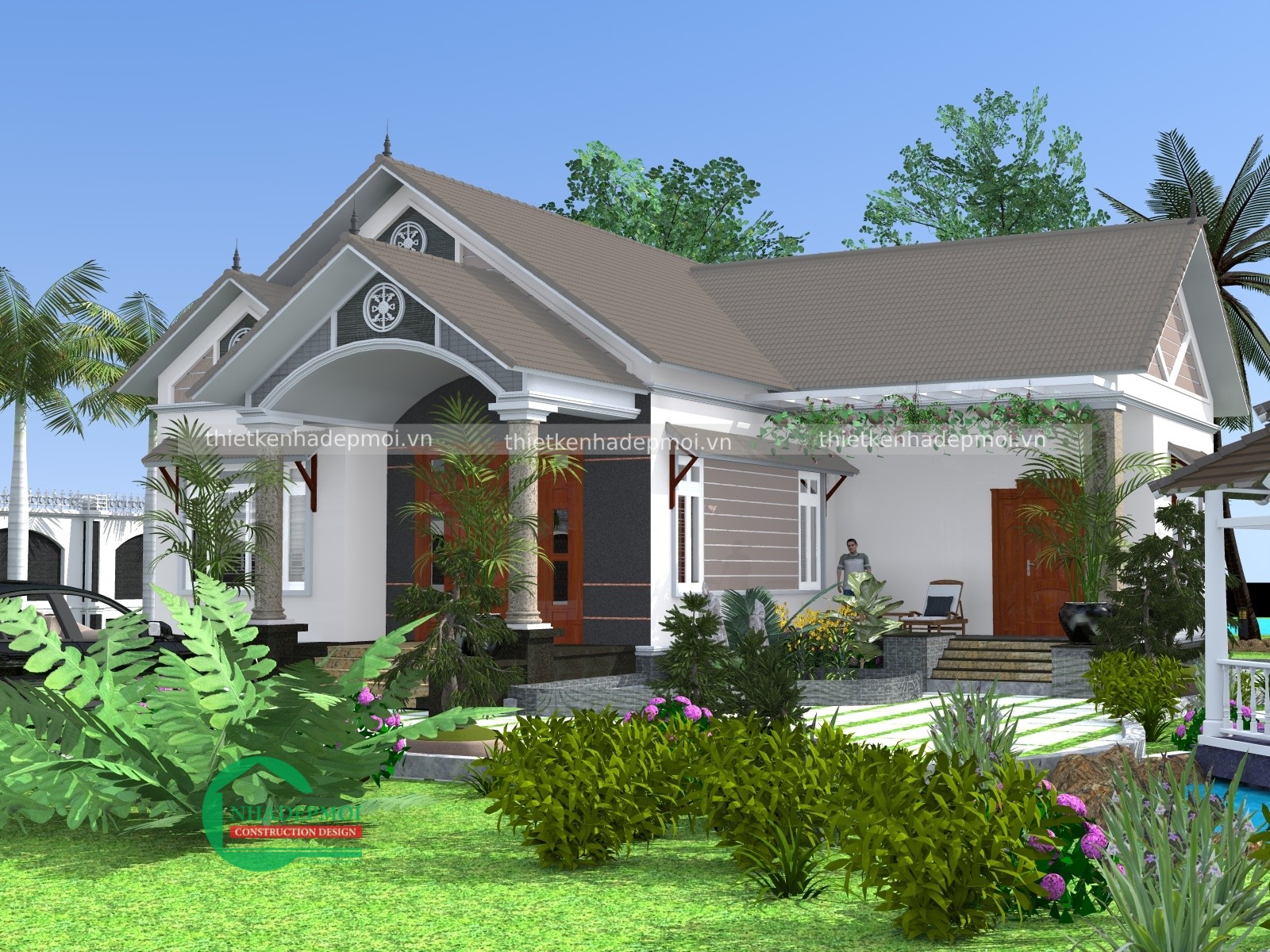 Mẫu nhà cấp 4 đẹp 150m2 đẹp ở nông thôn anh hùng - msnvt150m