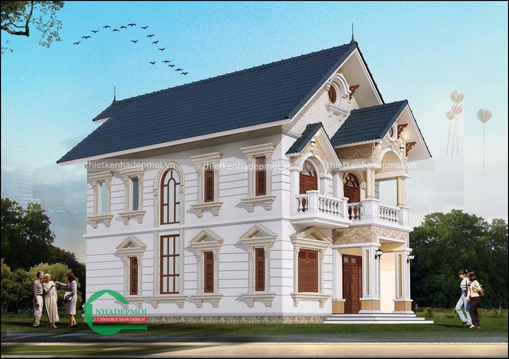 Mẫu nhà đẹp 1 trệt 1 lầu mái thái đẹp 120m2 anh phương - msnmt2020