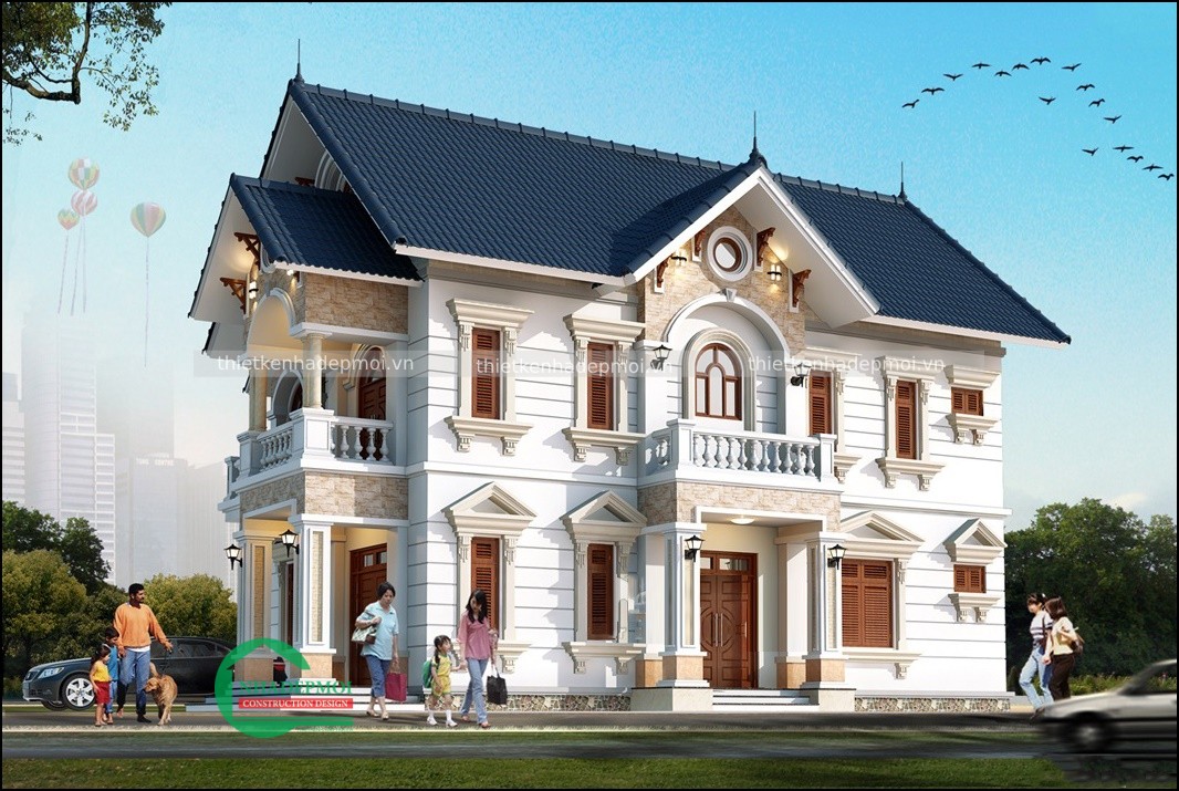 Mẫu nhà đẹp 1 trệt 1 lầu mái thái đẹp 120m2 anh phương - msnmt2020