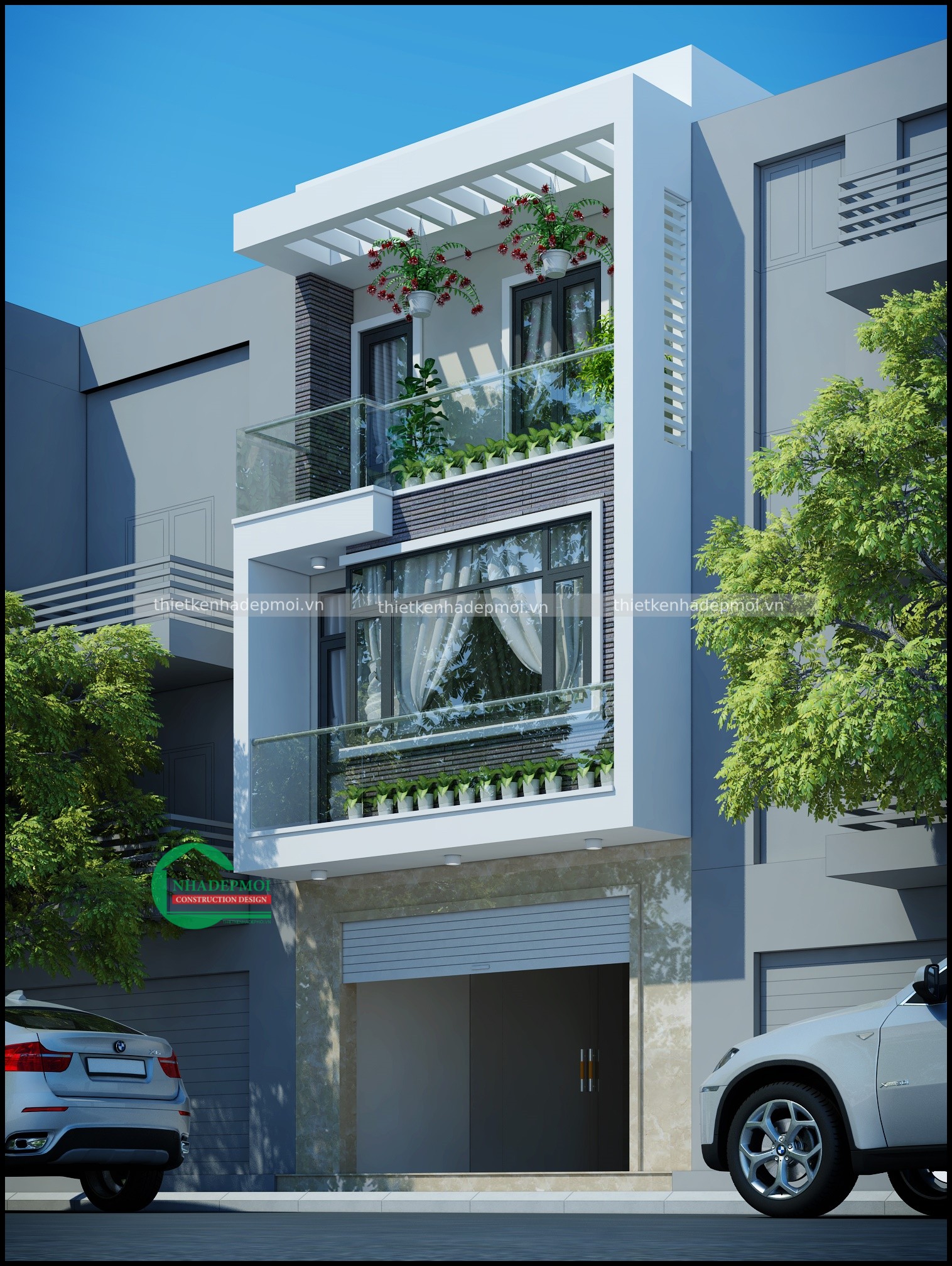Bản vẽ nhà lệch tầng hiện đại 5m đẹp 1 trệt 2 lầu chị thúy - msnolt2020