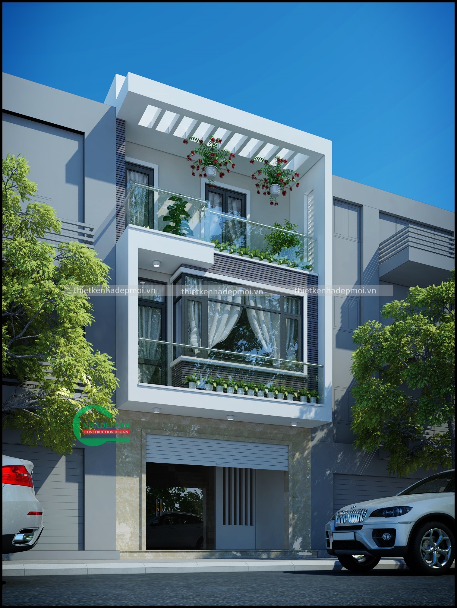 Bản vẽ nhà lệch tầng hiện đại 5m đẹp 1 trệt 2 lầu chị thúy - msnolt2020