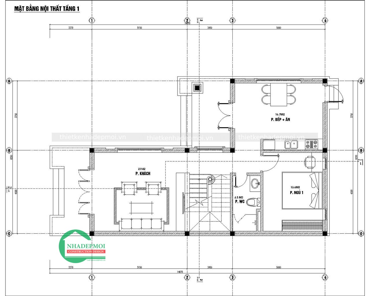Mẫu nhà mái thái 1 trệt 1 lầu đơn giản chị liên - msnmt2020