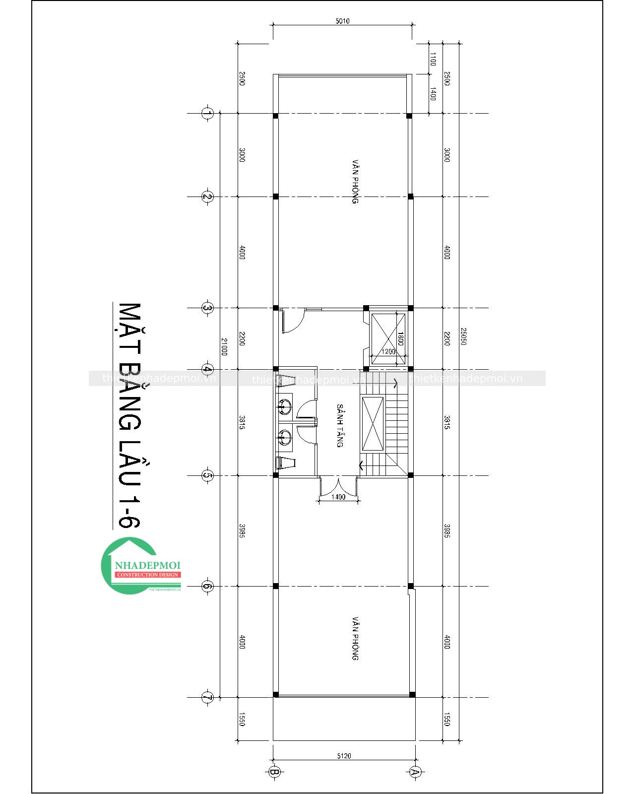 Mẫu nhà phố mặt tiền 5m có tầng hầm kinh doanh văn phòng
