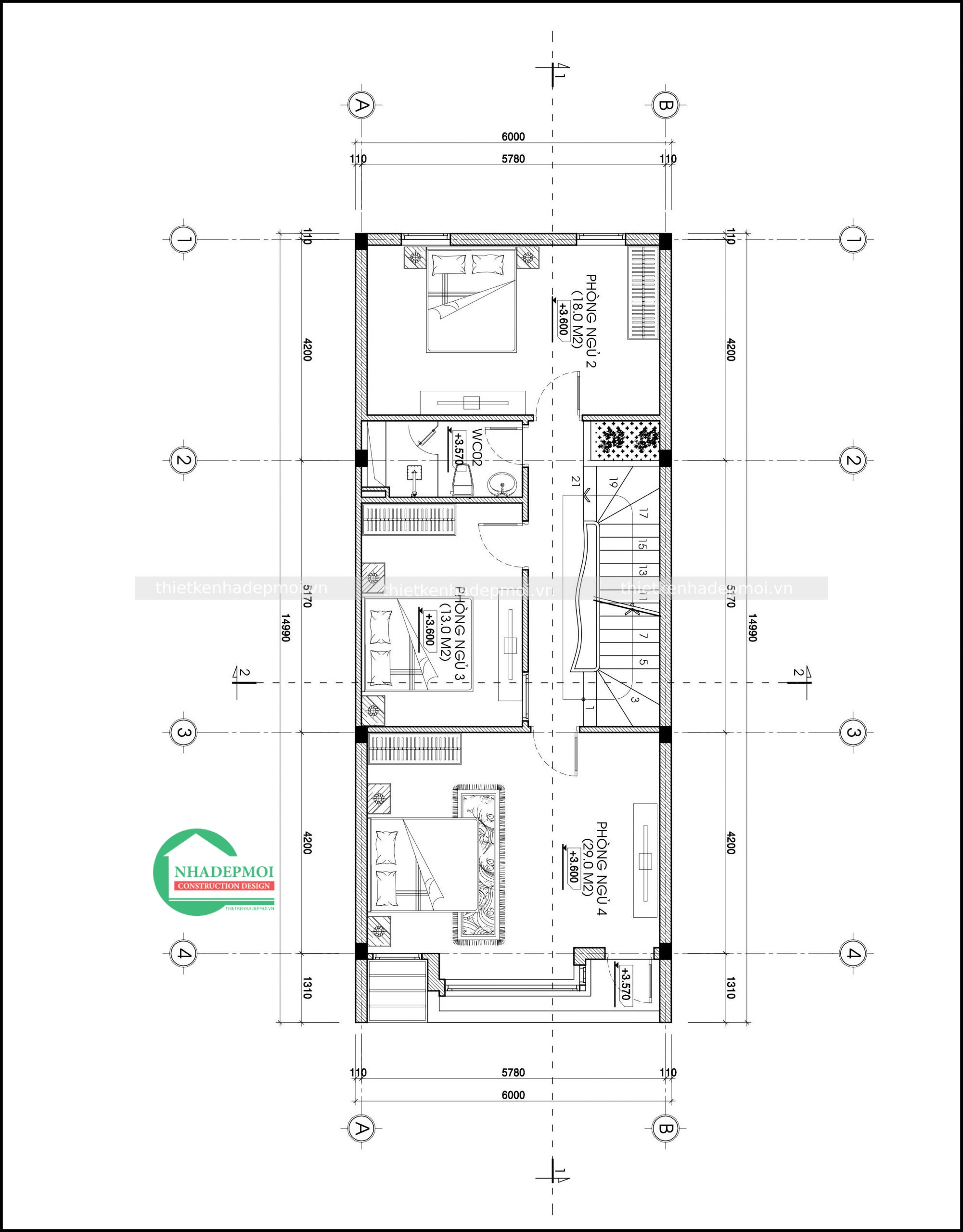 Mẫu nhà phố 1 trệt 2 lầu 6x20 phong cách hiện đại anh kỳ - msnp2020a