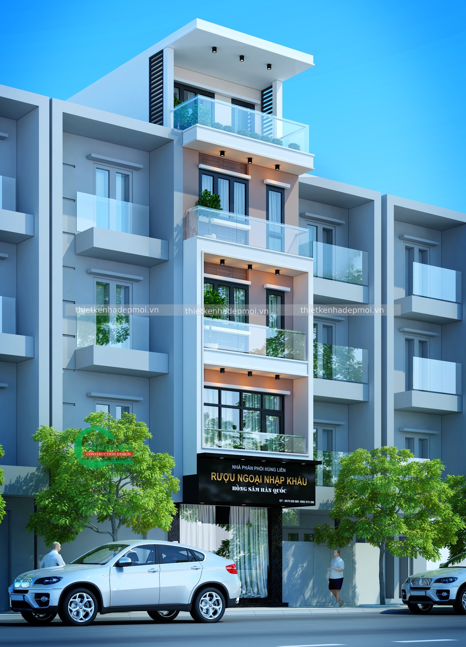 Mẫu nhà mặt tiền 4.5m 4 tầng hiện đại vừa ở vừa kinh doanh anh hùng - msnohd2020