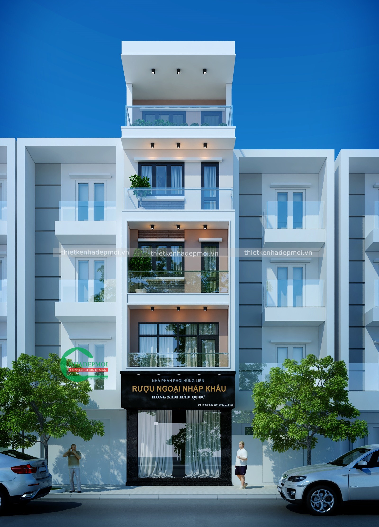 Mẫu nhà mặt tiền 4.5m 4 tầng hiện đại vừa ở vừa kinh doanh anh hùng - msnohd2020